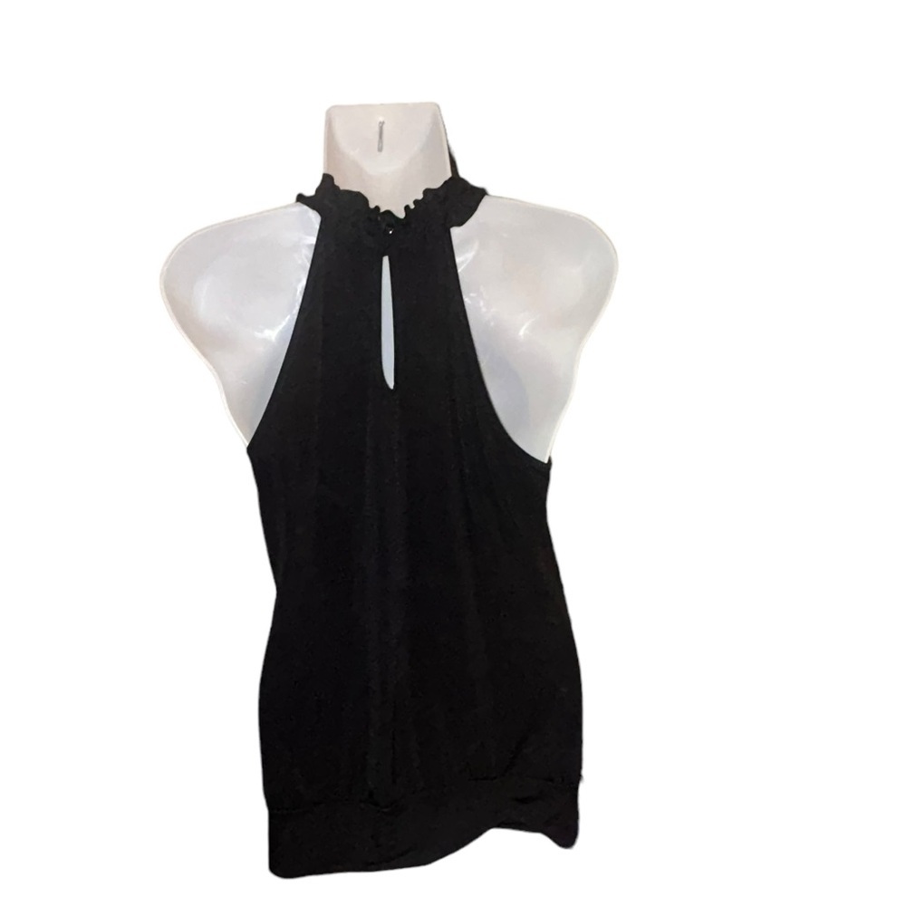 HeartSoul Black Ruffles Large Top Blouse Sleeveless - Picture 3 of 8